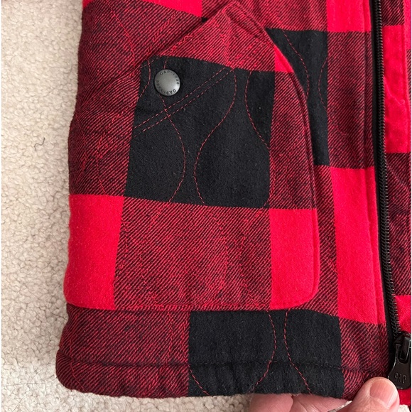 GAP Baby Gap Red and Black Buffalo Check Quilted Bomber Jacket Size 4T - Picture 2 of 10
